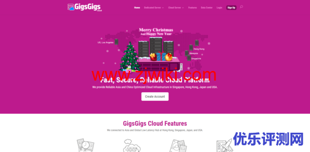 GigsGigsCloud:春节促销,全场VPS 8.5循环促销,可选美国cn2 gia/美国高防/10G cmi/日本软银等-优乐评测网