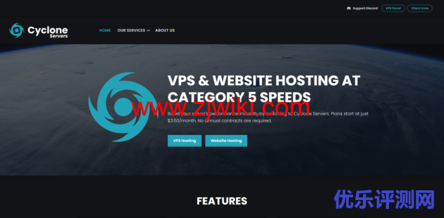 CycloneServers:美国便宜vps,4核/4GB内存/55GB SSD硬盘/2TB流量/1Gbps端口,$5/月起-优乐评测网