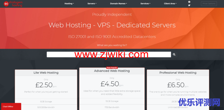Stratagem:英国vps,1核/1GB内存/20GB SSD硬盘/2TB流量/200Mbps带宽,年付£15-优乐评测网