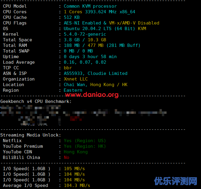 hostyun：香港廉价版AMD5950X KVM VPS测评分享，低至16元/月，美国原生IP