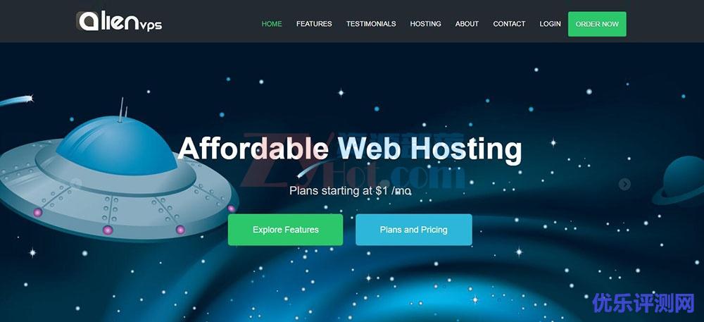 Alienvps:美国不限流量VPS主机$5/月起,独立服务器$20/月起,免费Windows系统-优乐评测网