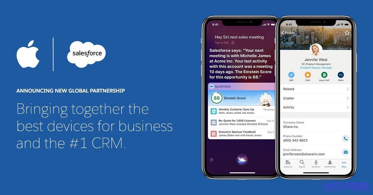 苹果和企业云计算公司Salesforce合作，将Siri带给企业客户