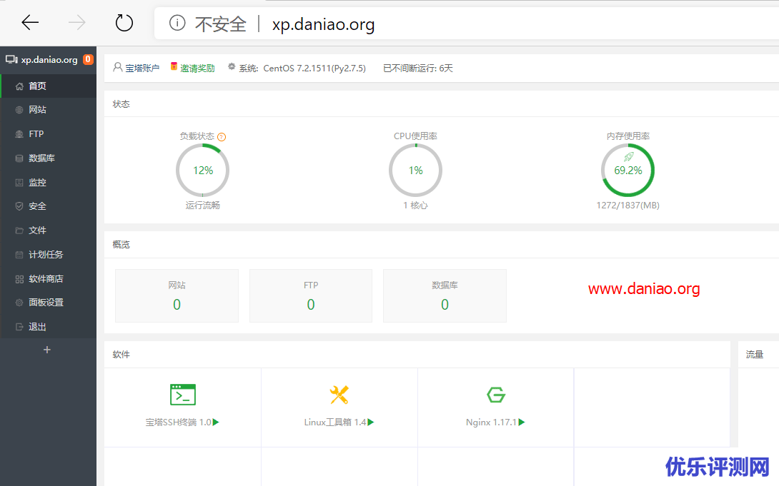 在centos7 docker环境中安装宝塔面板7.X – 并设置域名访问