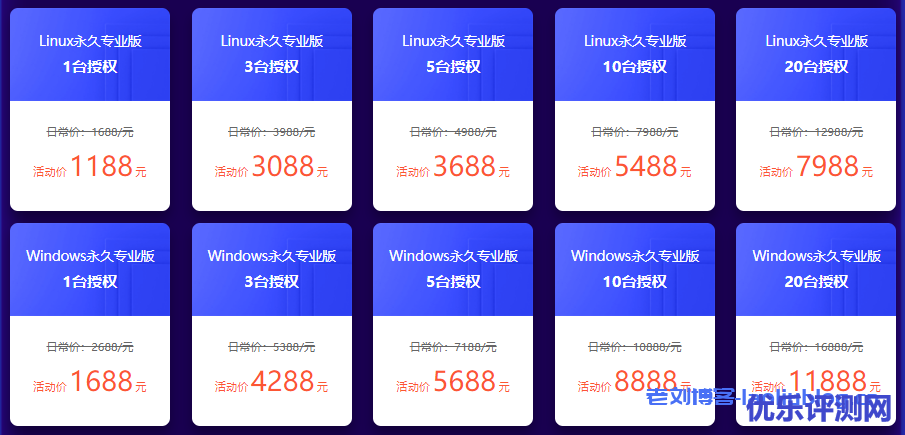 宝塔面板2021开年采购特惠:宝塔Linux面板企业版&宝塔Windows面板企业版799元/年,宝塔Linux面板永久专业版&宝塔Windows永久专业版1188元起