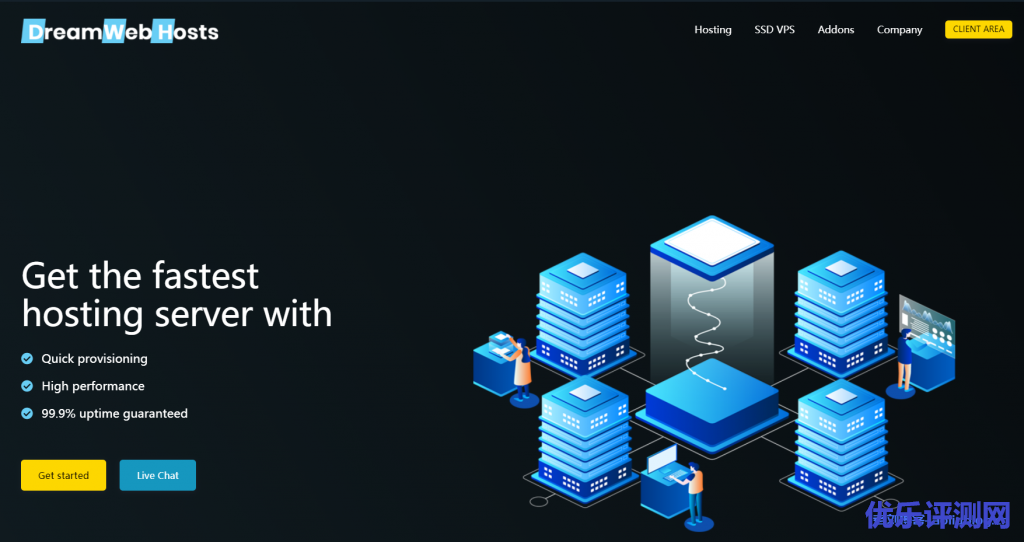 DreamWebHosts托管VPS:1核1G内存25GB SSD硬盘1TB月流量250Mbps带宽5.99美元/月