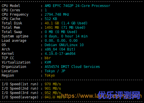 DMIT日本VPS怎么样?DMIT日本东京CN2 GIA线路 VPS(PVM.TYO.Pro.)简单测评
