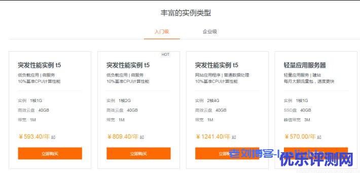 阿里云服务器入门级和企业级性能有什么差别？
