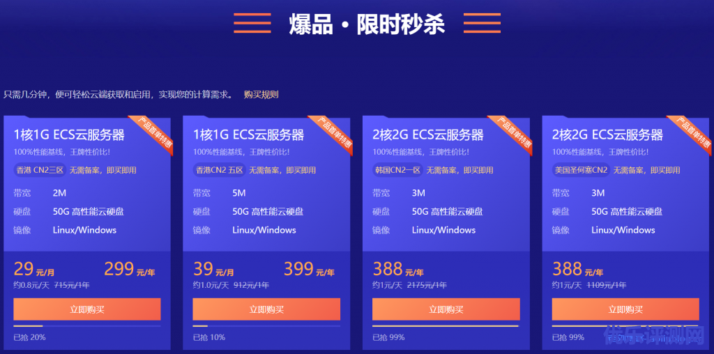 酷番云618限时秒杀活动:云产品0.8折起,香港CN2弹性云服务器1核1G内存50G硬盘2Mbps带宽月付29元年付299元-优乐评测网