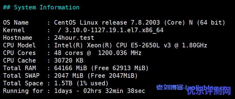 SpinServers美国圣何塞即时专用服务器Dual Intel Xeon E5-2650L v3性能测评