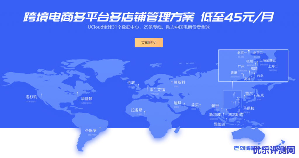 UCloud跨境电商防关联云服务器降价,最低配1核1G内存1M带宽全球同价45元/月