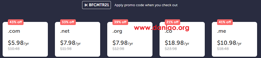 #黑五#NameCheap：.com域名注册转入均为$5.98，.net注册首年$5.98，org注册首年$6.48