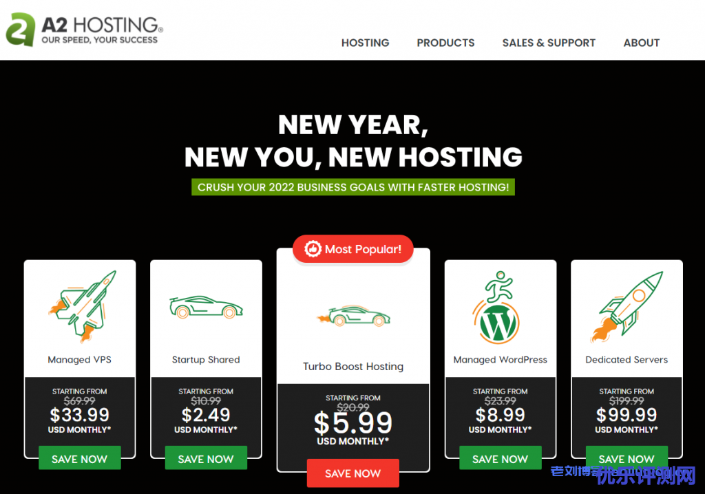 A2Hosting新年优惠:WordPress外贸主机低至每月$2.49,最高优惠77%-优乐评测网