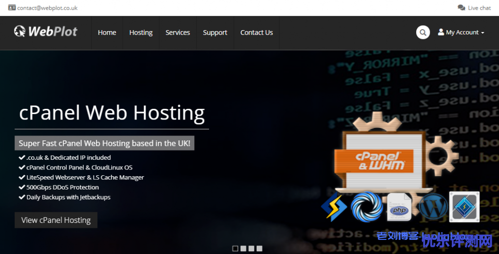 WebPlot法国OVH机房AMD+NVMe系列VPS自带500Gbps DDoS防御,cPanel面板英国虚拟主机赠送co.uk域名,任意配置套餐首月全部1欧元-优乐评测网