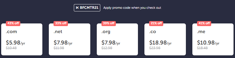 【黑五】NameCheap域名优惠：.com域名注册/转入均$5.98/yr，.net注册首年$5.98，.org注册首年$6.48