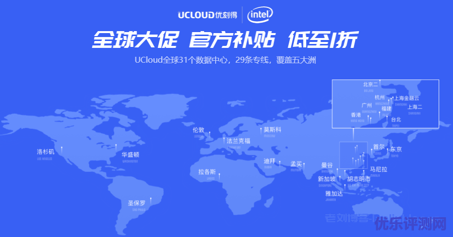 UCloud优刻得全球大促/官方补贴新老用户均有优惠低至1折,快杰型云服务器低至约52元/年