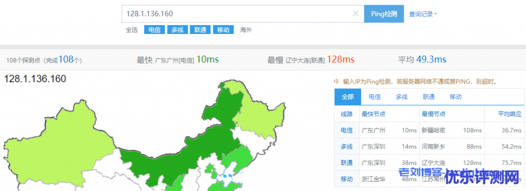 UCloud优刻得香港快杰云主机Ping测试