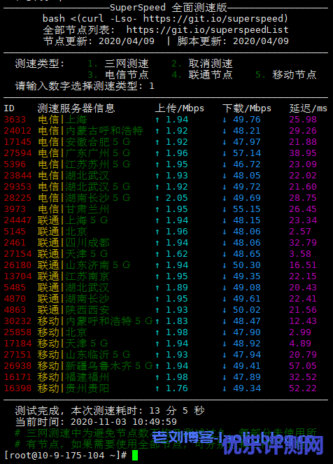 快杰云主机S型速度测试
