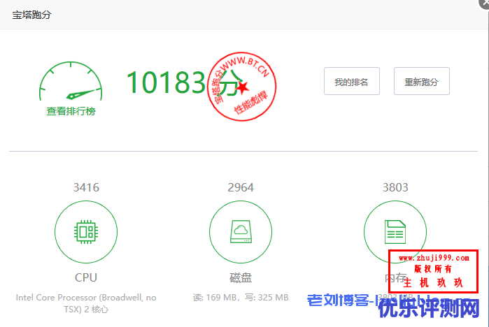 UCloud香港通用云主机宝塔跑分测试