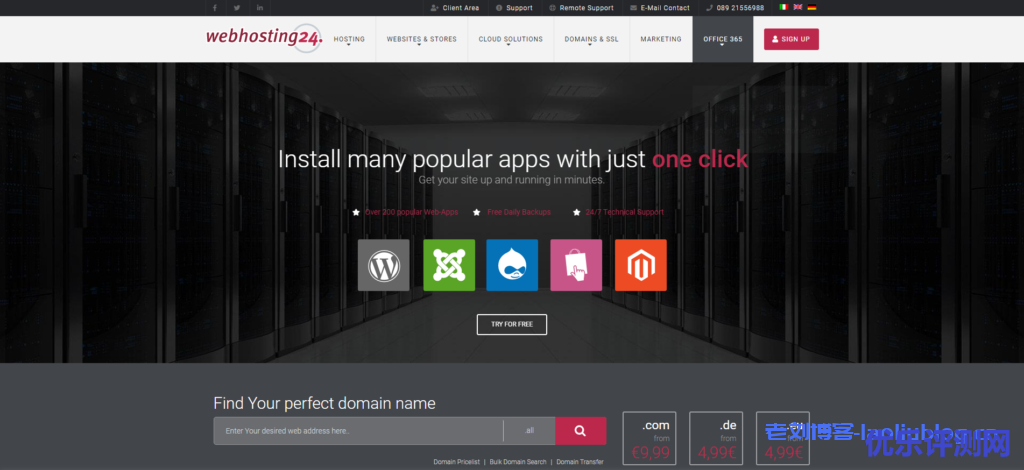 Webhosting24德国特价KVM VPS优惠:1核1GB内存20GB SSD空间1Gbps端口2TB月流量年付10欧元-优乐评测网