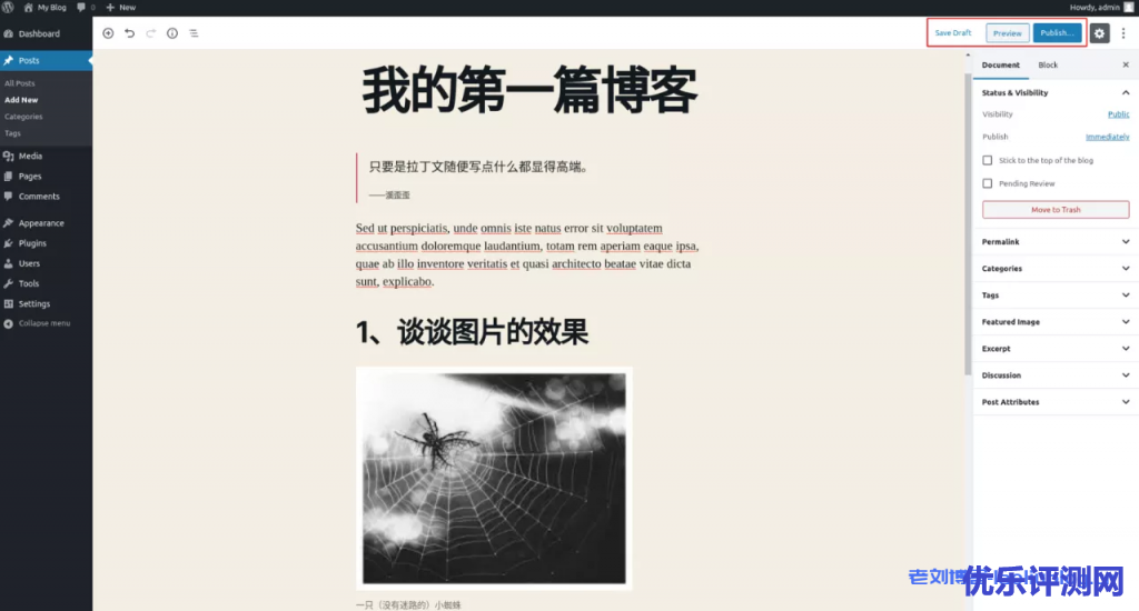 我的第一个博客pc展示