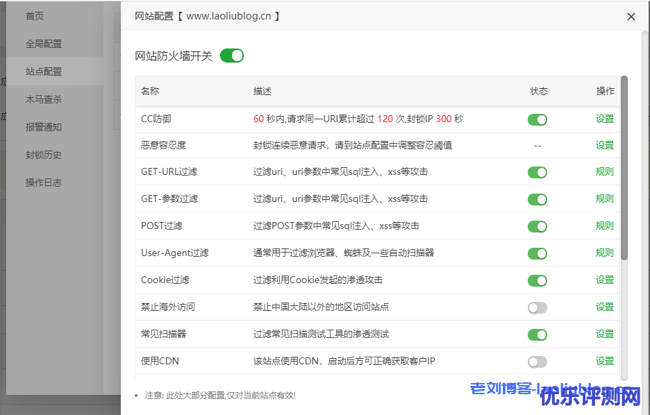 宝塔面板防火墙站点配置
