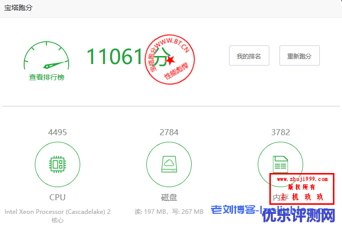 UCloud香港快杰云主机宝塔跑分测试