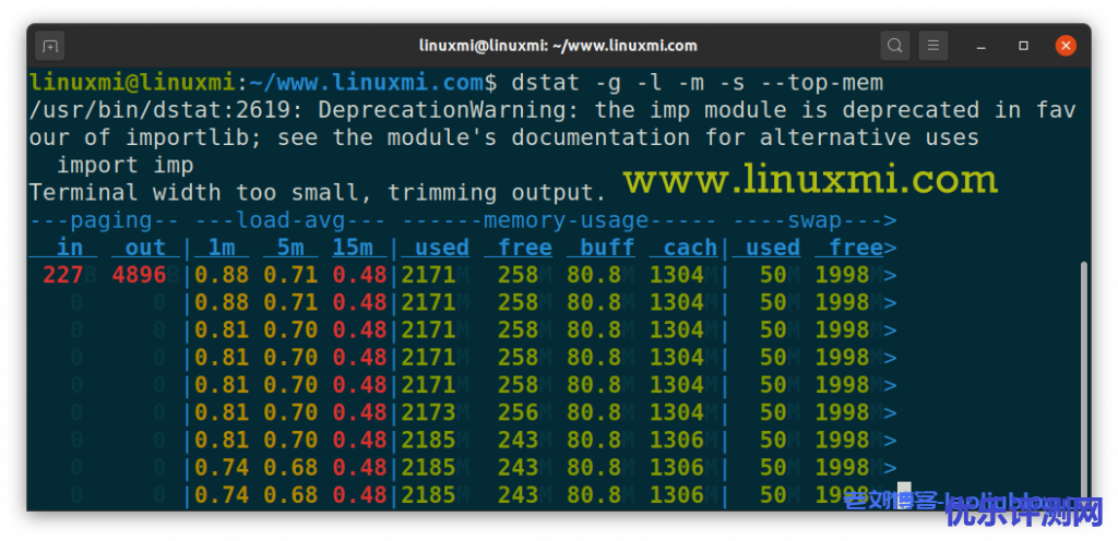 利器分享_实时监控Linux服务器性能的工具dstat