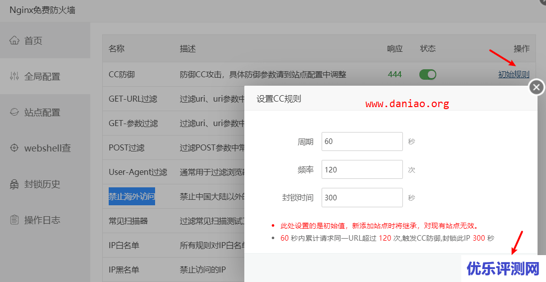 宝塔面板第三方应用 – Nginx免费防火墙的试用教程