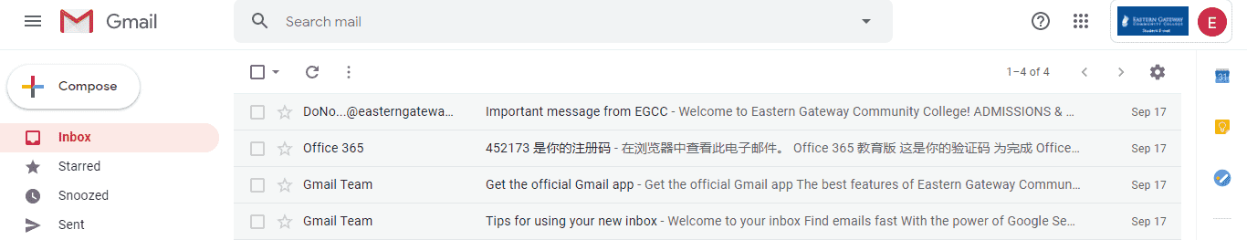 申请东部门户社区学院学生邮箱