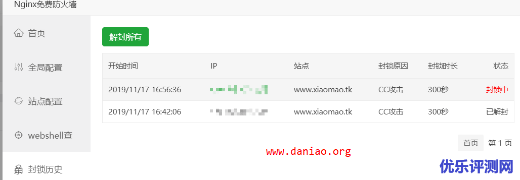 宝塔面板第三方应用 – Nginx免费防火墙的试用教程