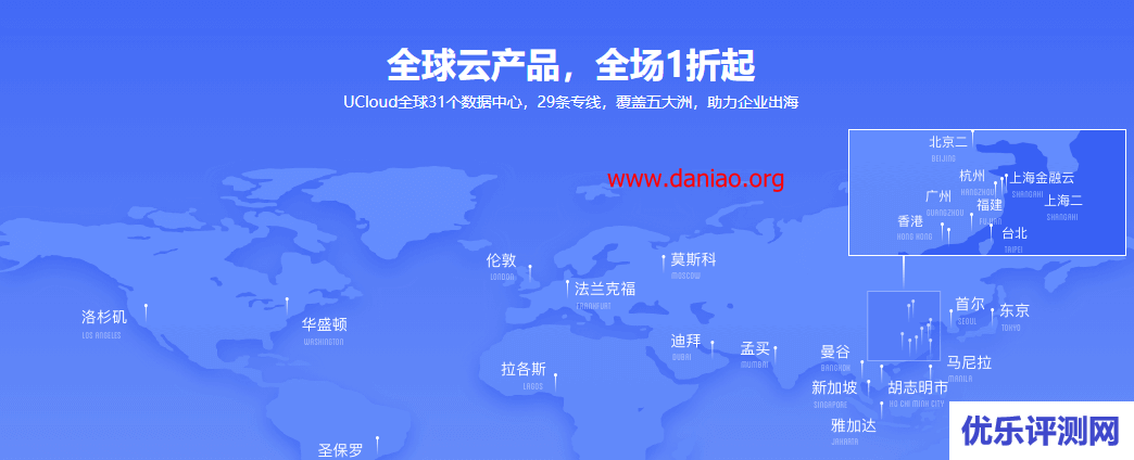 ucloud 海外云服务器汇总 – 香港、海外云服务器1折起，13个地域可选