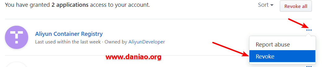 GitHub授权的OAuth应用程序如何解绑-阿里云容器镜像服务解绑实列