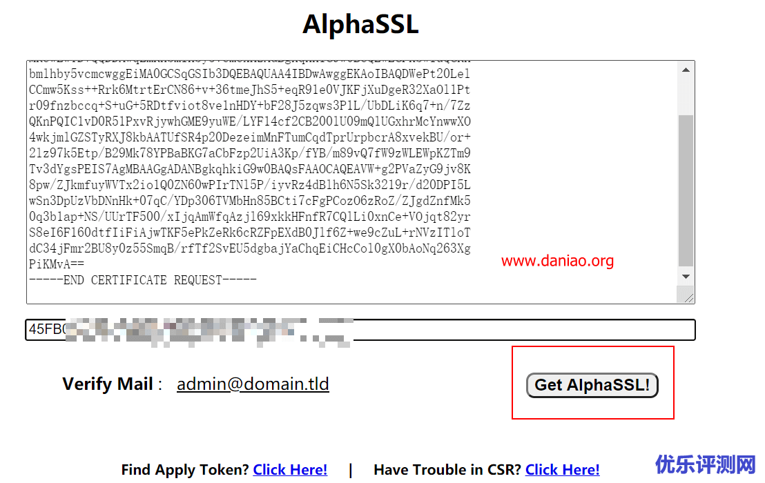 申请一年期限的AlphaSSL泛域名证书 – 附宝塔面板如何安装第三方证书