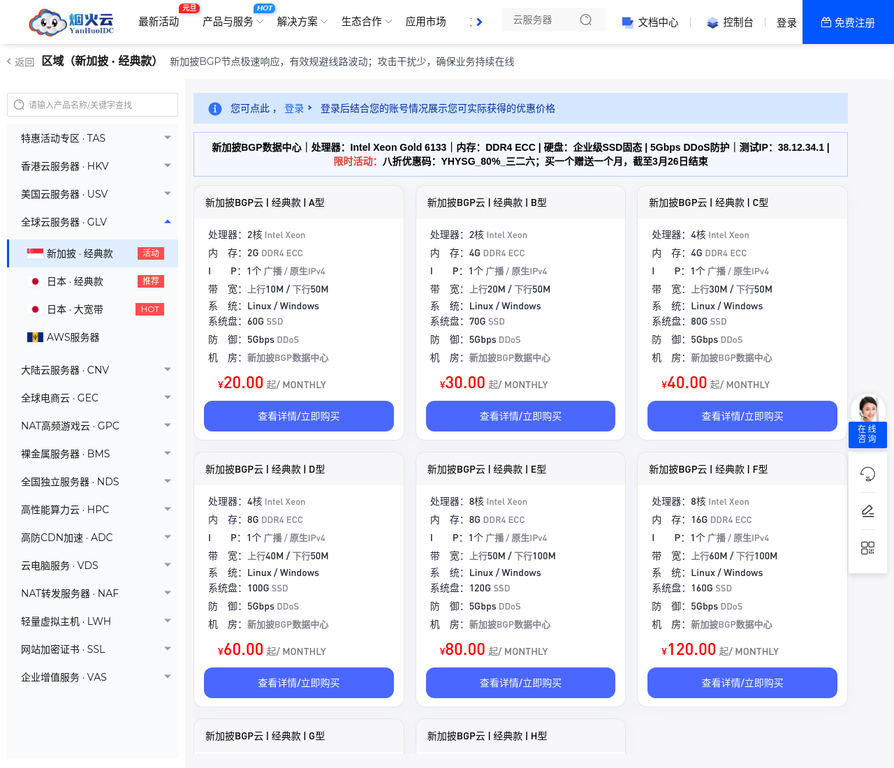 BGP产品列表