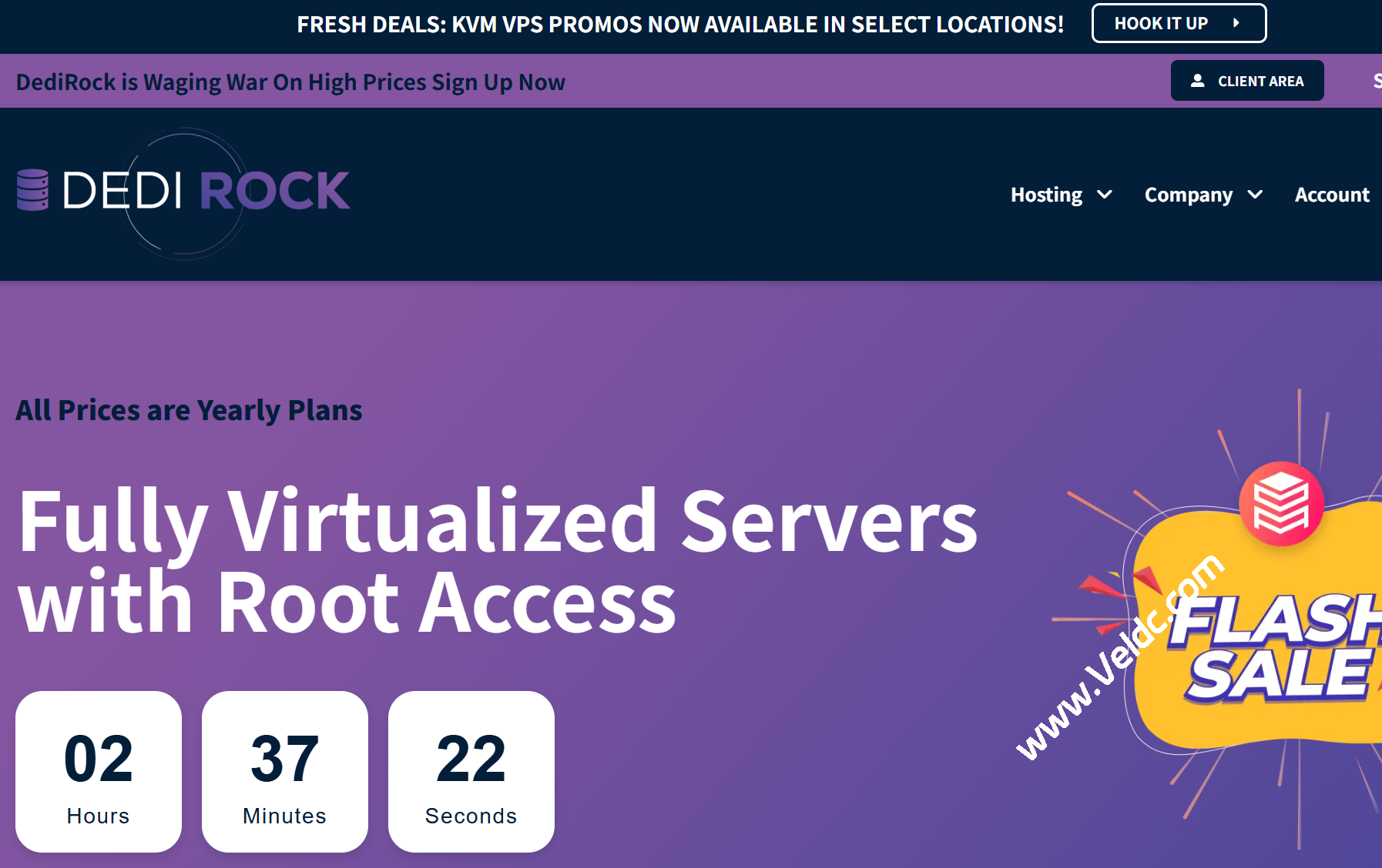 DediRock：美国VPS闪购，1核2GB/15GB SSD/1Gbps@2T，年付$6.59起，可选洛杉矶/纽约机房-优乐评测网