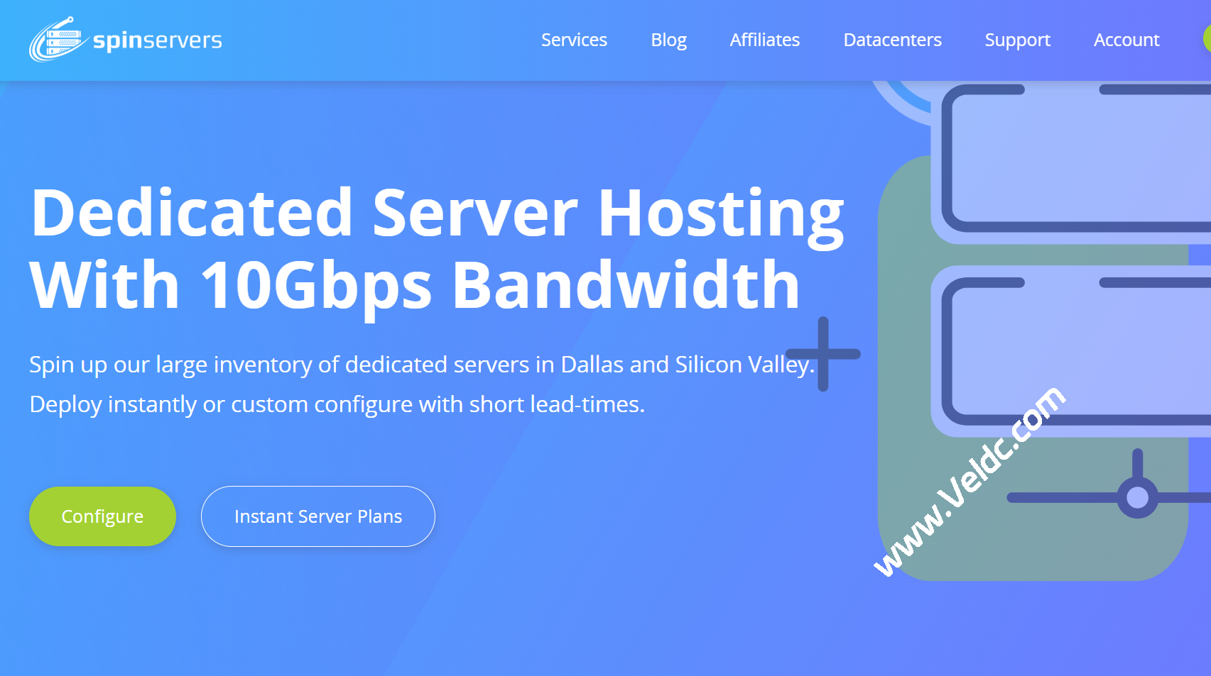 Spinservers：10Gbps高带宽服务器促销，圣何塞机房85美元/月，达拉斯机房低至74美元-优乐评测网